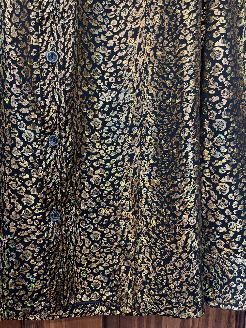 Gold Metallic Patterned Men’s Dress Shirt M - Picture 3 of 7